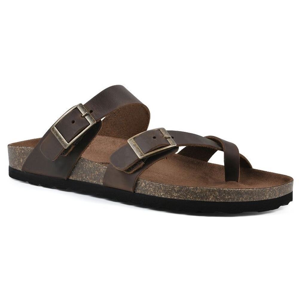 White Mountain Gracie sandal sz 7 boho leather crisscross straps adj buckle. - Picture 1 of 9